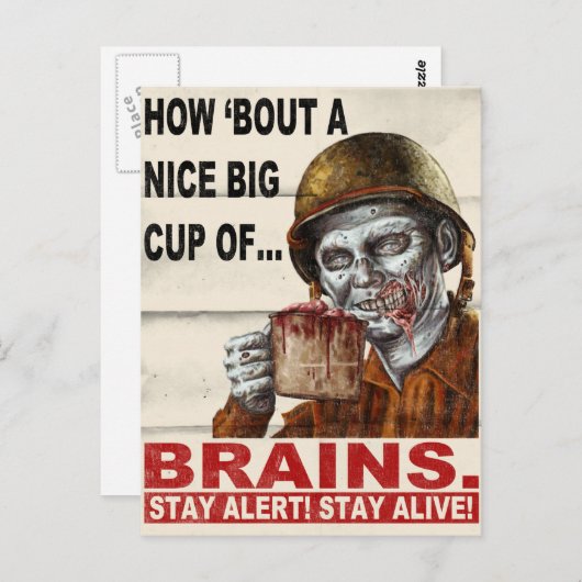 Beker van hersenen briefkaart (Voorkant / Achterkant)