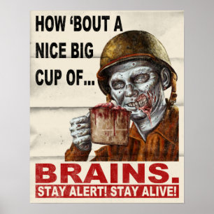 Beker van hersenen poster
