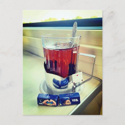 Beker van Hot Tea Train Oekraïne Briefkaart (Voorkant)