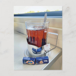Beker van Hot Tea Train Oekraïne Briefkaart