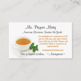 Beker van informatie over lerarenopleiding in de l visitekaartje