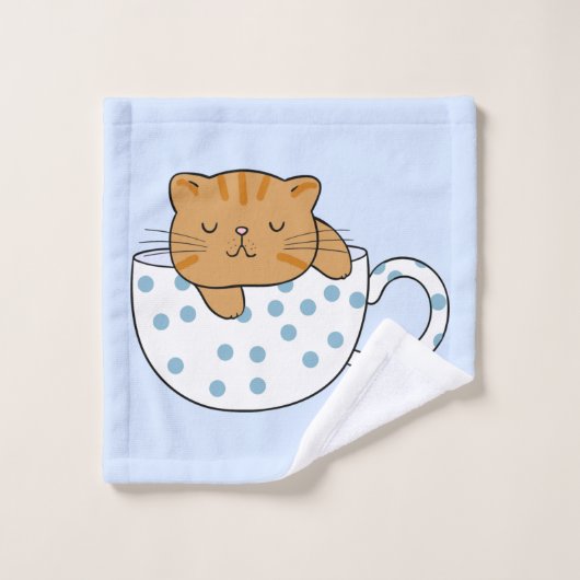 Beker van Kawaii Style met kattefeïne Bad Handdoek (Wasdoekje)