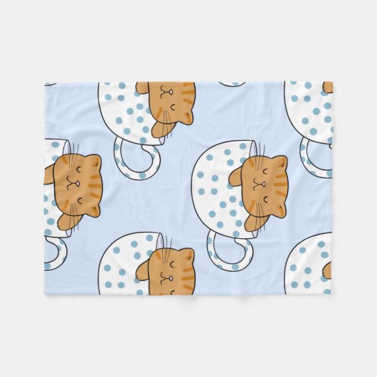 Beker van Kawaii Style met kattefeïne Fleece Deken (Voorkant (Horizontaal))