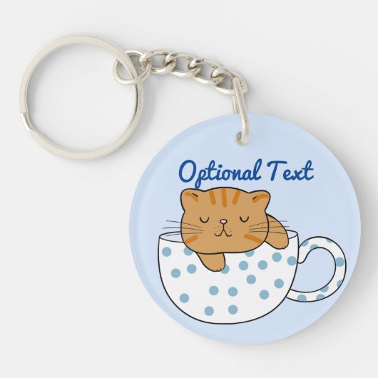 Beker van Kawaii Style met kattefeïne Sleutelhanger (Voorkant)