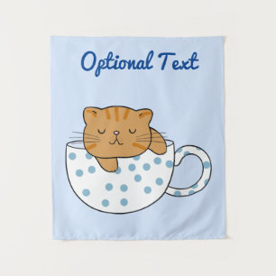Beker van Kawaii Style met kattefeïne Wandkleed
