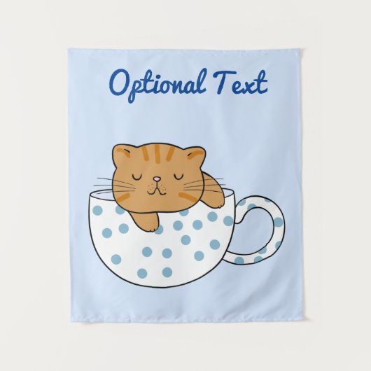 Beker van Kawaii Style met kattefeïne Wandkleed (Voorkant)