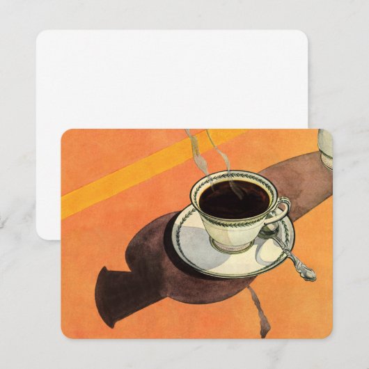 beker van koffie, saucer, Spoon, Retro Diner (Voorkant / Achterkant)