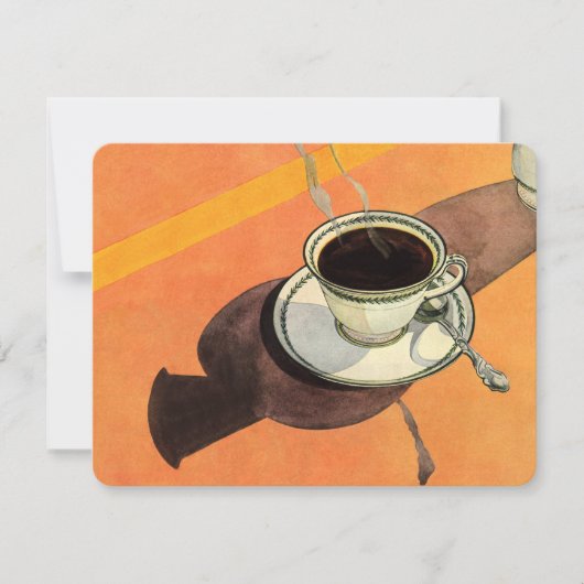 beker van koffie, saucer, Spoon, Retro Diner (Voorkant)