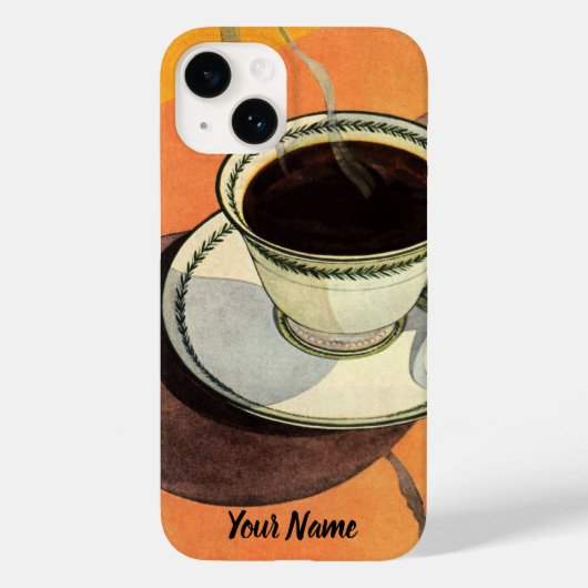  beker van koffie, saucer, Spoon, Retro Diner Case-Mate iPhone Case (Achterkant)