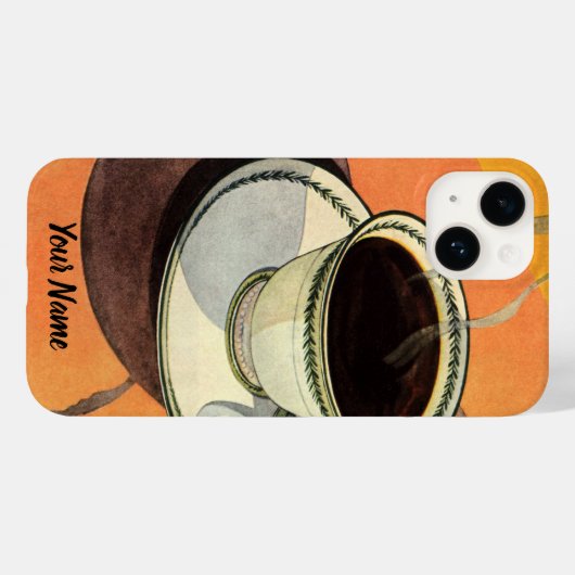  beker van koffie, saucer, Spoon, Retro Diner Case-Mate iPhone Case (Achterkant (horizontaal))