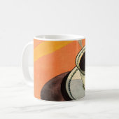  beker van koffie, saucer, Spoon, Retro Diner Koffiemok (Voorkant links)