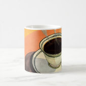  beker van koffie, saucer, Spoon, Retro Diner Koffiemok (Center)