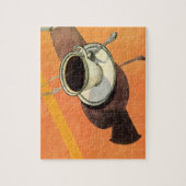  beker van koffie, saucer, Spoon, Retro Diner Legpuzzel (Verticaal)