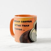 beker van koffie, saucer, Spoon, Retro Diner Mok (Voorkant links)