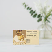 Beker van latte 2 Visitekaartjes (Staand voorkant)