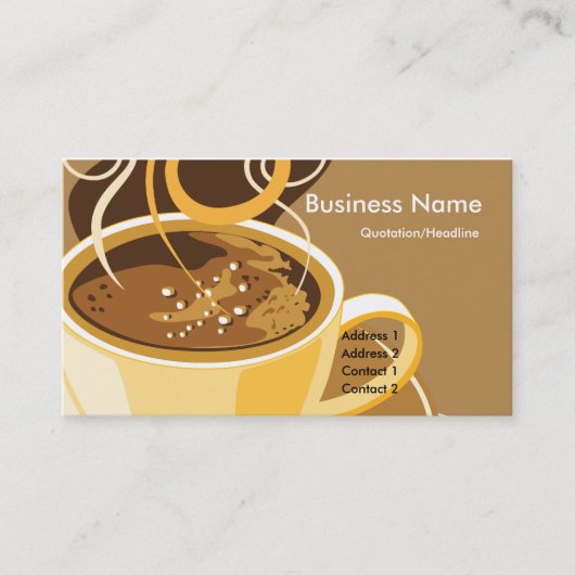 Beker van latte Visitekaartjes (Voorkant)