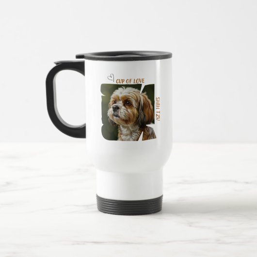 Beker van Liefde Hond Liefhebber Reis Mug Reisbeker (Links)