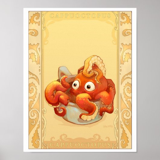 Beker van Octopus Poster (Voorkant)