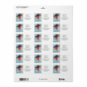 Beker van Pansy Flowers in adres Waterverf Etiket (Full Sheet)