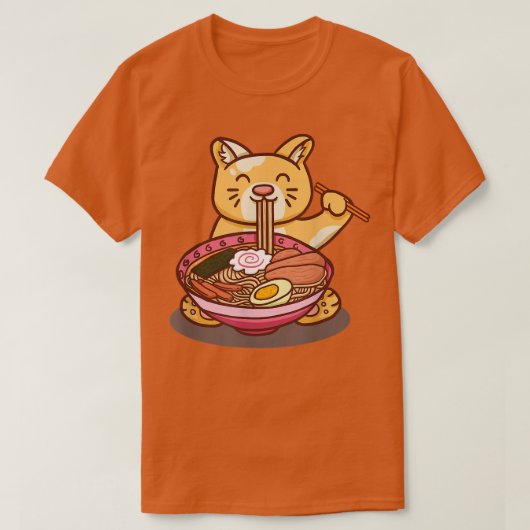 Beker van ramen katten die noedels eten grappige n t-shirt (Design voorkant)
