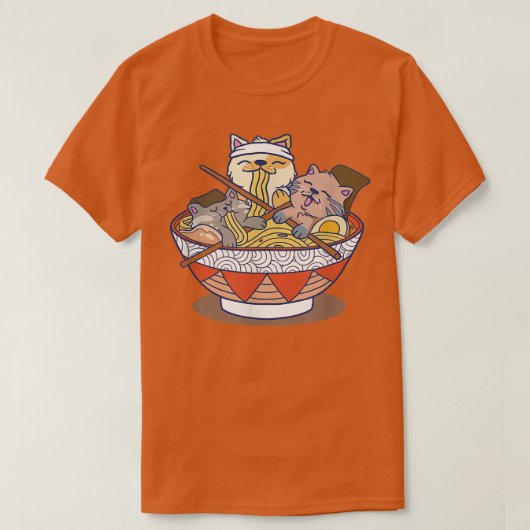 Beker van rattenkat om noedels te eten t-shirt (Design voorkant)