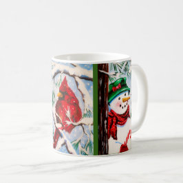 Beker van Snowman en Kardinale vrienden Koffiemok