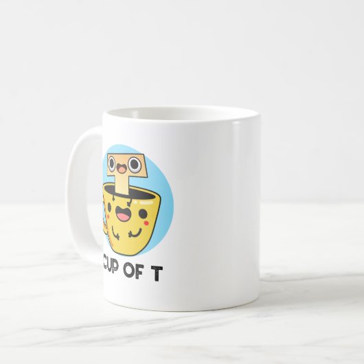 Beker van T Funny Alphabet Tea Pun Koffiemok (Voorkant links)