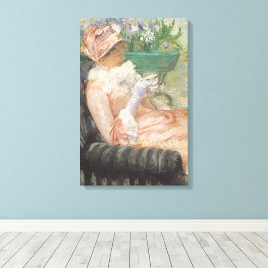 Beker van Tea door Mary Cassatt,  impressionisme Canvas Afdruk (Insitu (Houten vloer))
