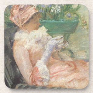 Beker van Tea door Mary Cassatt,  impressionisme Onderzetter