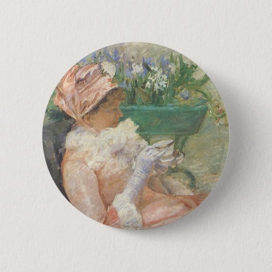 Beker van Tea door Mary Cassatt,  impressionisme Ronde Button 5,7 Cm (Voorkant)