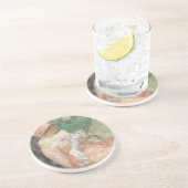 Beker van Tea door Mary Cassatt,  impressionisme Zandsteen Onderzetter (Zijkant)