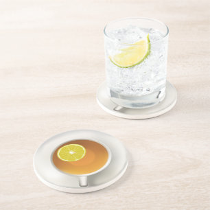 Beker van Tea en Lemon Zandsteen Onderzetter