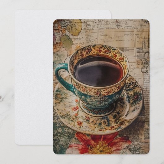 Beker van Tea Feestdagenkaart (Voorkant / Achterkant)