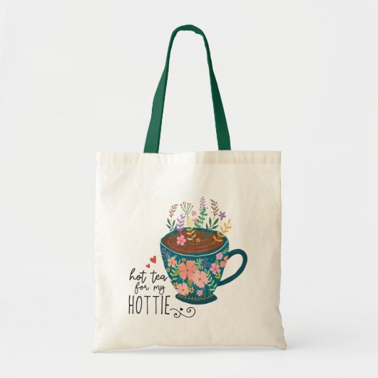 Beker van Tea Floral Quote Tote Bag (Voorkant)