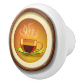 Beker van warme koffie. keramische knop (Rechts)