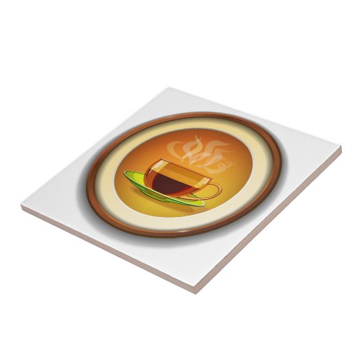 Beker van warme koffie. tegeltje (Zijkant)