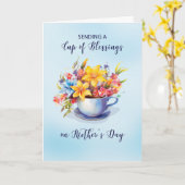 Beker van zegeningen op de Moederdag Kaart (Gele Bloem)
