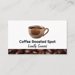 Beker vers gebrouwen koffie   Bonen Visitekaartje