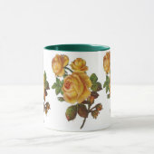 Beker Vintage Bloem Geel Roos Groen Mok (Midden)