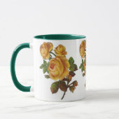 Beker Vintage Bloem Geel Roos Groen Mok (Links)