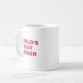 Beker voor de Beste Leider ter Wereld Koffiemok (Voorkant links)