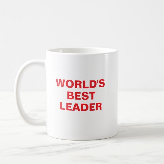 Beker voor de Beste Leider ter Wereld Koffiemok (Links)