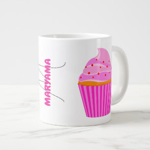 Beker voor magnetroncakes (naam, monogram cadeau-i grote koffiekop