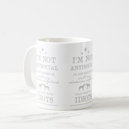 Beker voor Rhodesian Ridgeback eigenaren Koffiemok (Voorkant links)