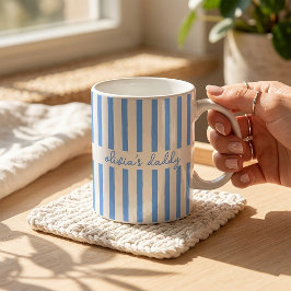 Beker voor vader met eigen strepen en kindernamen koffiemok