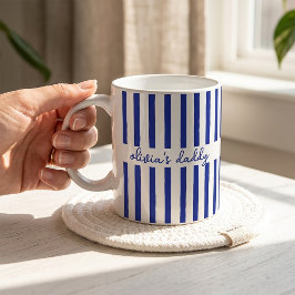 Beker voor vader met eigen strepen en kindernamen koffiemok