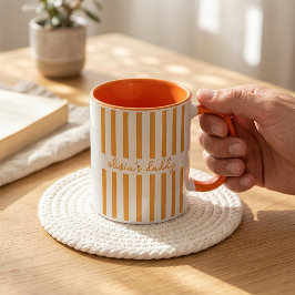 Beker voor vader met eigen strepen en kindernamen mok