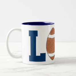 Beker voor voetbalfans met liefde tweekleurige koffiemok