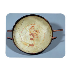 Beker zonder voet, terwijl Muse de lat speelt, Magneet