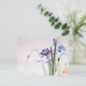 Bekergte op Iris Leaf, Watanabe Seitei Briefkaart (Staand voorkant)